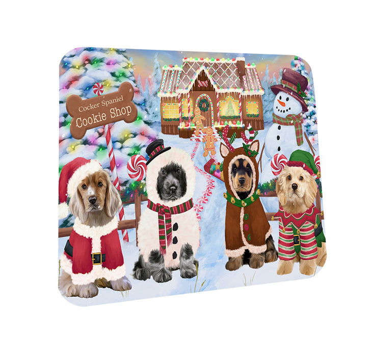 Holiday Gingerbread Cookie Shop Cocker Spaniels Dog Coasters Set of 4 CST56353