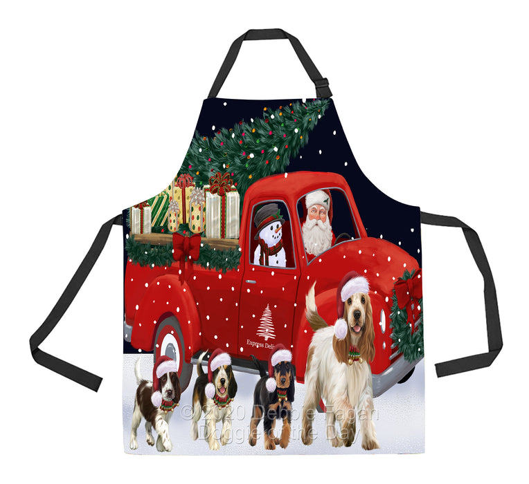 Christmas Express Delivery Red Truck Running Cocker Spaniel Dogs Apron Apron-48119