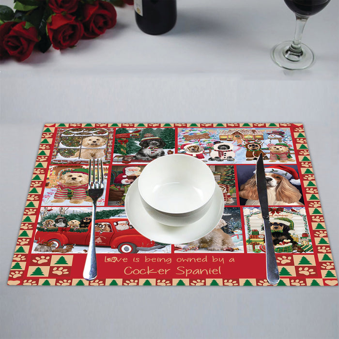 Love is Being Owned Christmas Cocker Spaniel Dogs Placemat