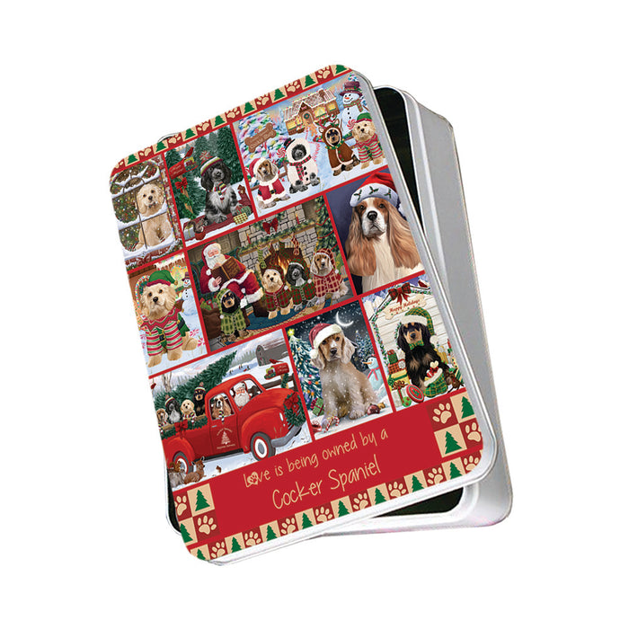 Love is Being Owned Christmas Cocker Spaniel Dogs Photo Storage Tin PITN57162
