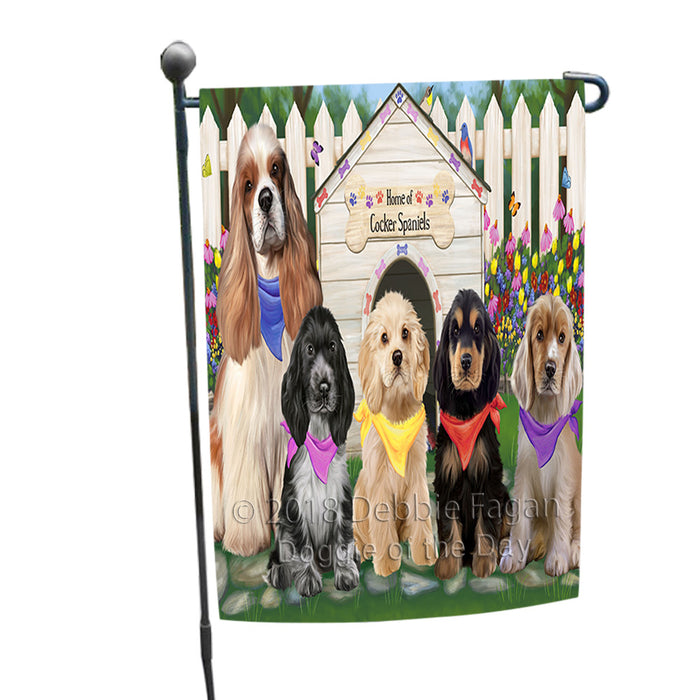 Spring Dog House Cocker Spaniels Dog Garden Flag GFLG52150