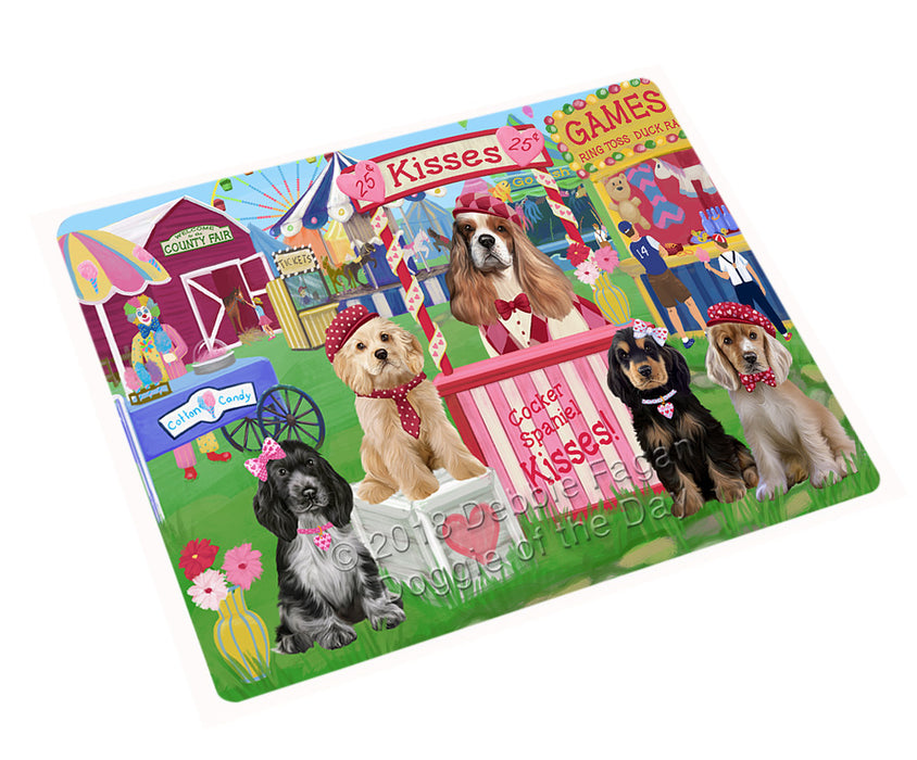 Carnival Kissing Booth Cocker Spaniels Dog Cutting Board C72627