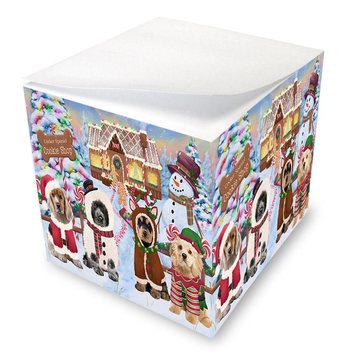 Holiday Gingerbread Cookie Shop Cocker Spaniels Dog Note Cube NOC54467