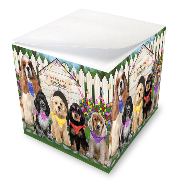 Spring Dog House Cocker Spaniels Dog Note Cube NOC52153