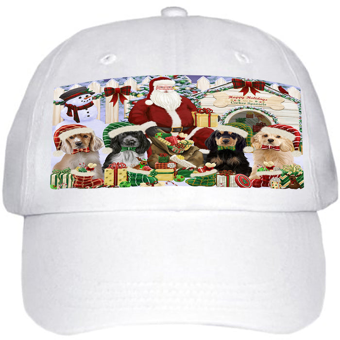 Christmas Dog House Cocker Spaniels Dog Ball Hat Cap HAT61536