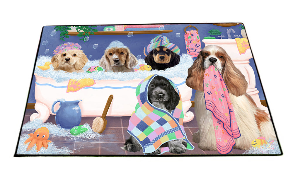 Rub A Dub Dogs In A Tub Cocker Spaniels Dog Floormat FLMS53532