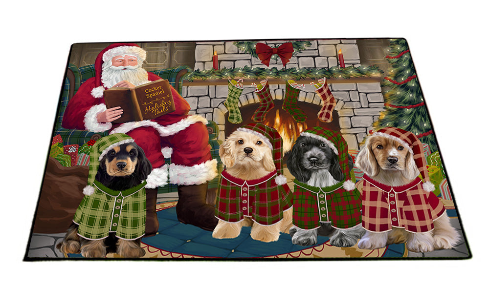Christmas Cozy Holiday Tails Cocker Spaniels Dog Floormat FLMS52644
