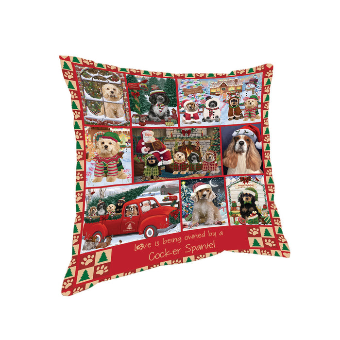 Love is Being Owned Christmas Cocker Spaniel Dogs Pillow PIL85736