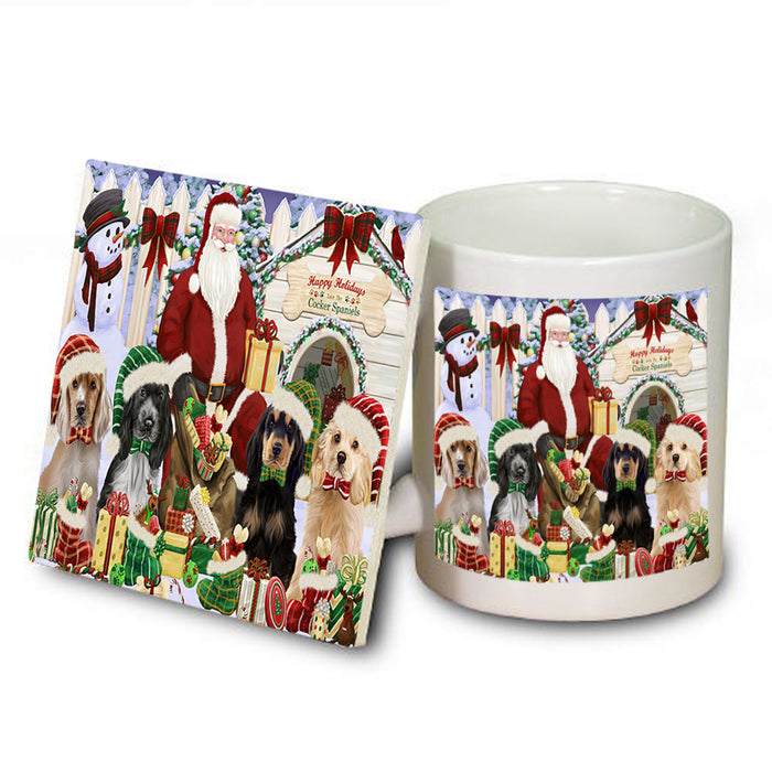 Christmas Dog House Cocker Spaniels Dog Mug and Coaster Set MUC52593