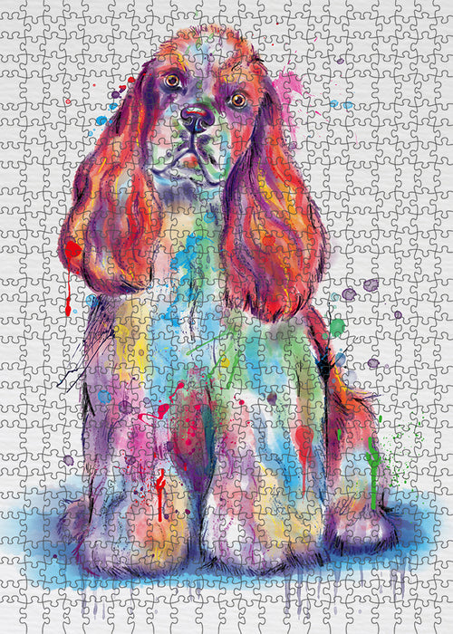 Watercolor Cocker Spaniel Dog Puzzle with Photo Tin PUZL97360