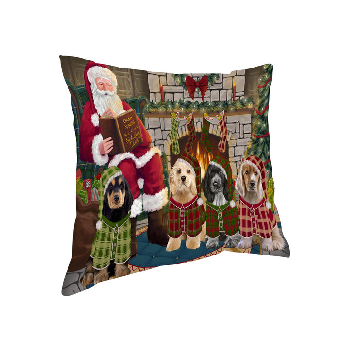 Christmas Cozy Holiday Tails Cocker Spaniels Dog Pillow PIL69404