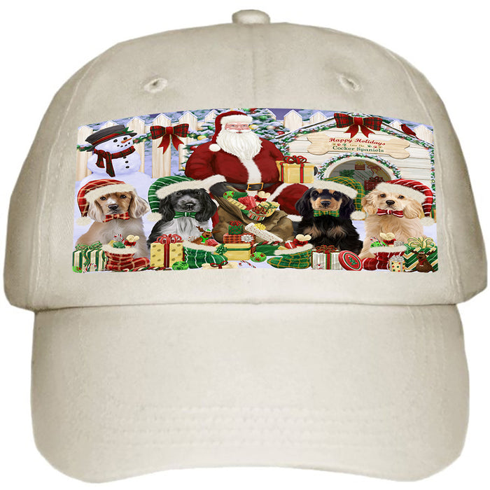 Christmas Dog House Cocker Spaniels Dog Ball Hat Cap HAT61536