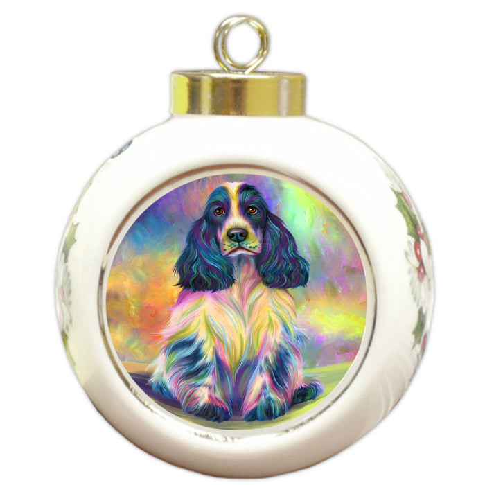 Paradise Wave Cocker Spaniel Dog Round Ball Christmas Ornament RBPOR56421