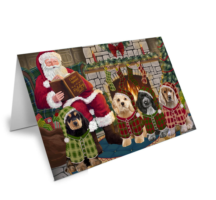 Christmas Cozy Holiday Tails Cocker Spaniels Dog Handmade Artwork Assorted Pets Greeting Cards and Note Cards with Envelopes for All Occasions and Holiday Seasons GCD69872