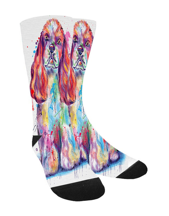 Watercolor Cocker Spaniel Dog Women's Casual Socks