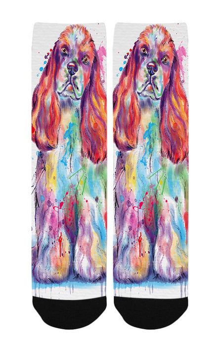 Watercolor Cocker Spaniel Dog Women's Casual Socks