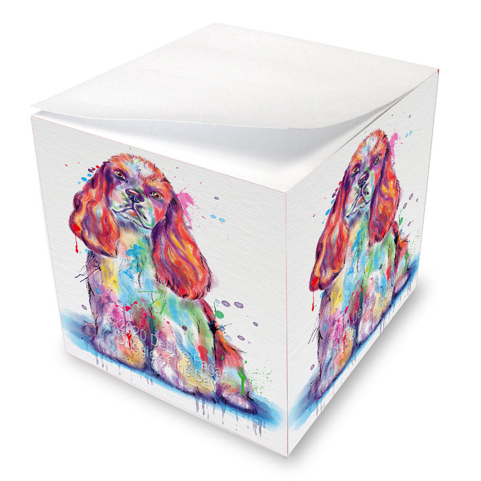 Watercolor Cocker Spaniel Dog Note Cube NOC-DOTD-A56909