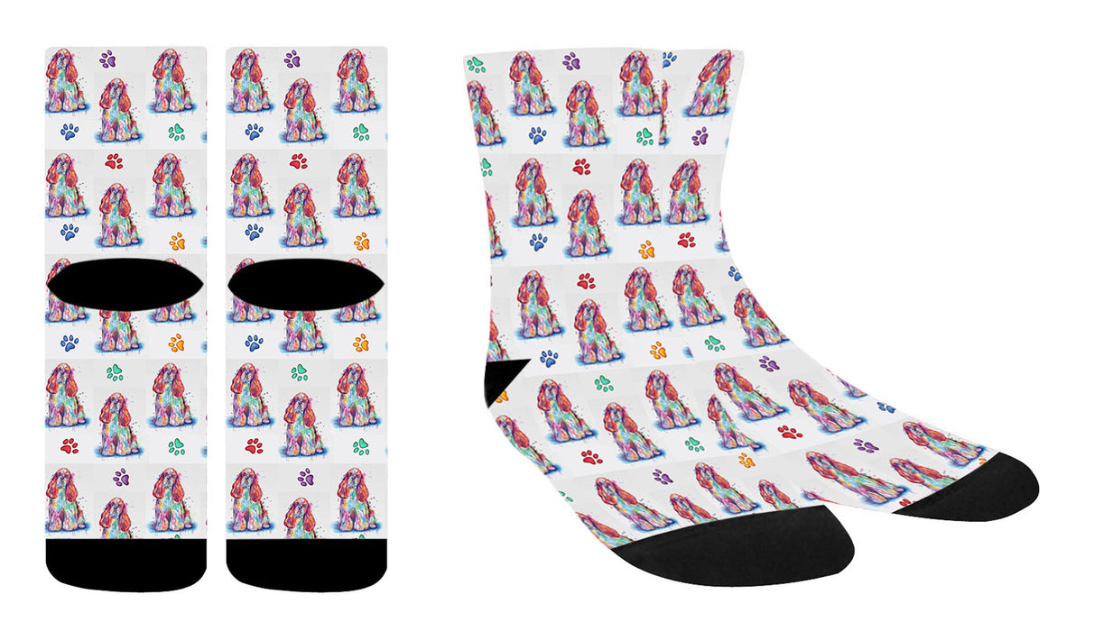 Watercolor Cocker Spaniel Dogs Women's Socks