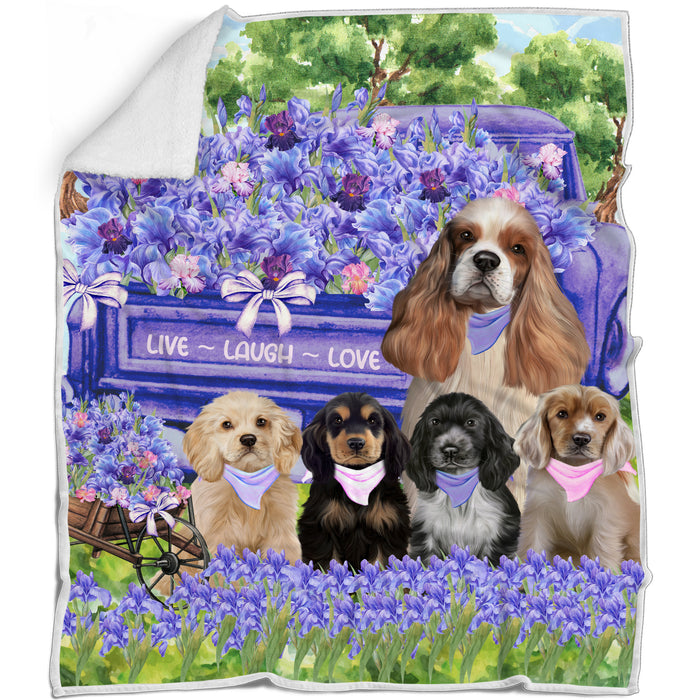 Cocker Spaniel Blanket: Explore a Variety of Custom Designs, Bed Cozy Woven, Fleece and Sherpa, Personalized Dog Gift for Pet Lovers