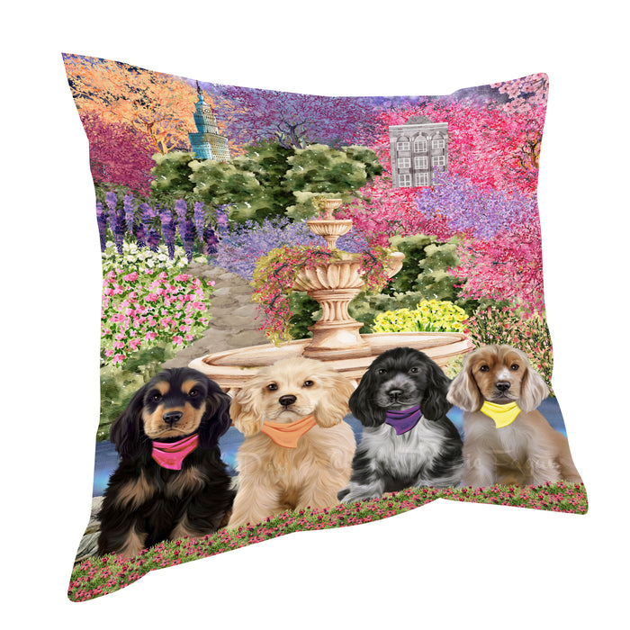 Cocker Spaniel Throw Pillow, Explore a Variety of Custom Designs, Personalized, Cushion for Sofa Couch Bed Pillows, Pet Gift for Dog Lovers