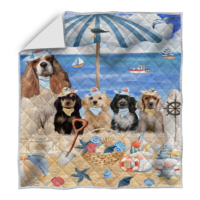 Cocker Spaniel Bed Quilt, Explore a Variety of Designs, Personalized, Custom, Bedding Coverlet Quilted, Pet and Dog Lovers Gift