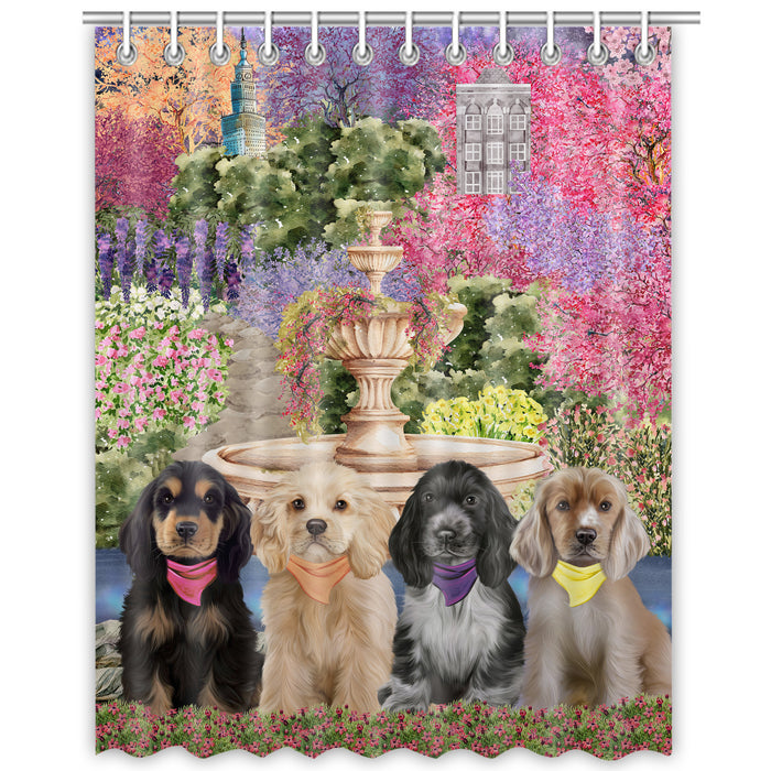 Cocker Spaniel Shower Curtain, Explore a Variety of Custom Designs, Personalized, Waterproof Bathtub Curtains with Hooks for Bathroom, Gift for Dog and Pet Lovers