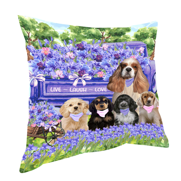 Cocker Spaniel Throw Pillow: Explore a Variety of Designs, Cushion Pillows for Sofa Couch Bed, Personalized, Custom, Dog Lover's Gifts