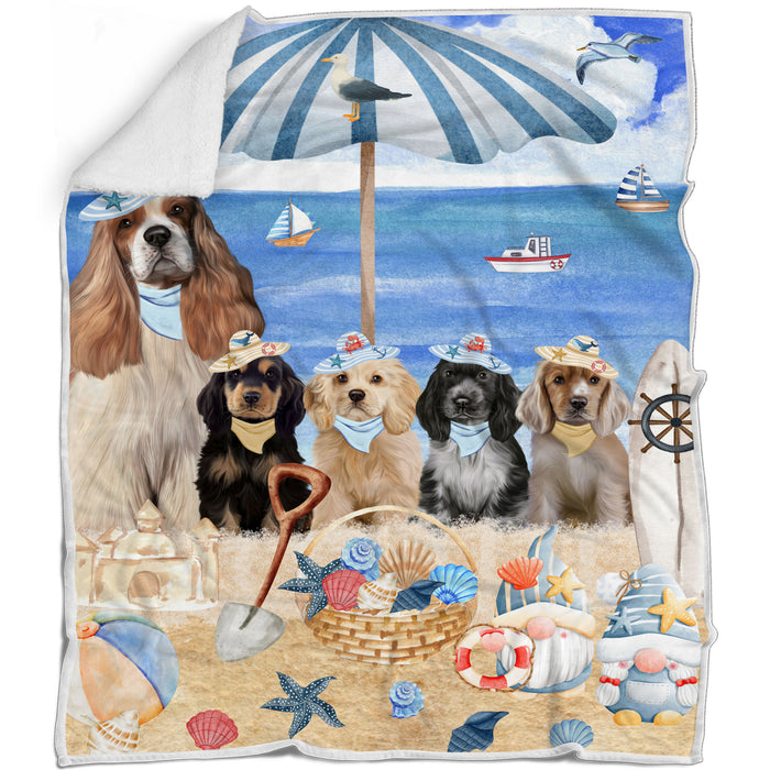 Cocker Spaniel Bed Blanket, Explore a Variety of Designs, Custom, Soft and Cozy, Personalized, Throw Woven, Fleece and Sherpa, Gift for Pet and Dog Lovers