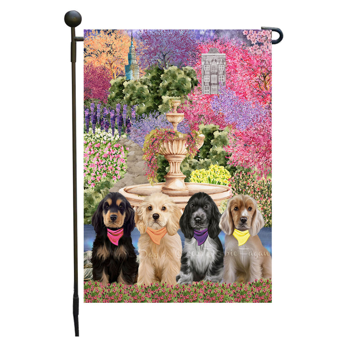 Cocker Spaniel Dogs Garden Flag: Explore a Variety of Designs, Weather Resistant, Double-Sided, Custom, Personalized, Outside Garden Yard Decor, Flags for Dog and Pet Lovers