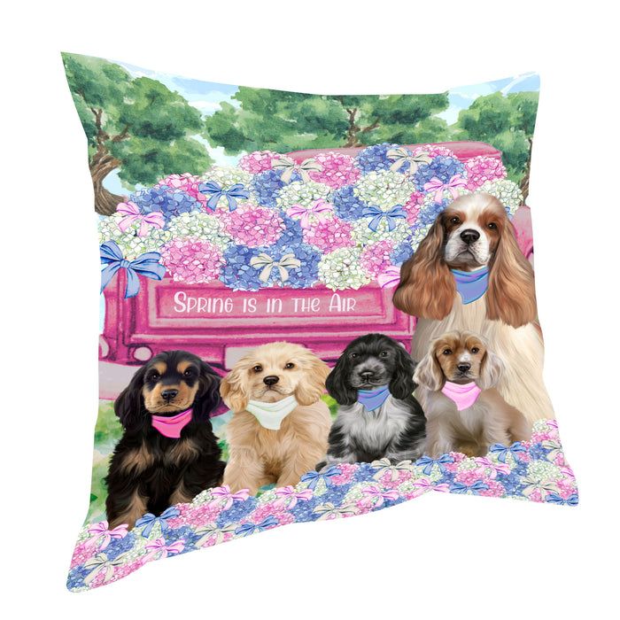 Cocker Spaniel Throw Pillow, Explore a Variety of Custom Designs, Personalized, Cushion for Sofa Couch Bed Pillows, Pet Gift for Dog Lovers