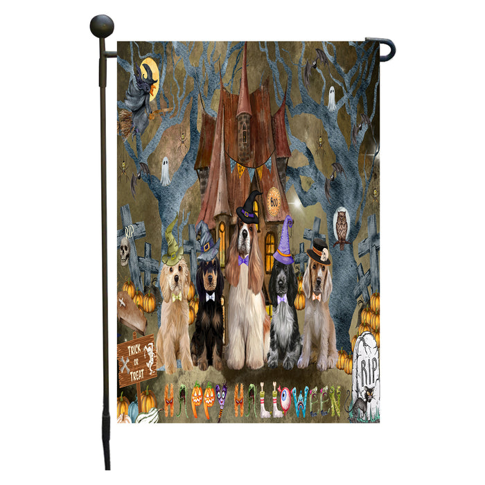 Cocker Spaniel Dogs Garden Flag: Explore a Variety of Designs, Personalized, Custom, Weather Resistant, Double-Sided, Outdoor Garden Halloween Yard Decor for Dog and Pet Lovers