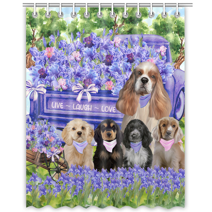 Cocker Spaniel Shower Curtain: Explore a Variety of Designs, Custom, Personalized, Waterproof Bathtub Curtains for Bathroom with Hooks, Gift for Dog and Pet Lovers