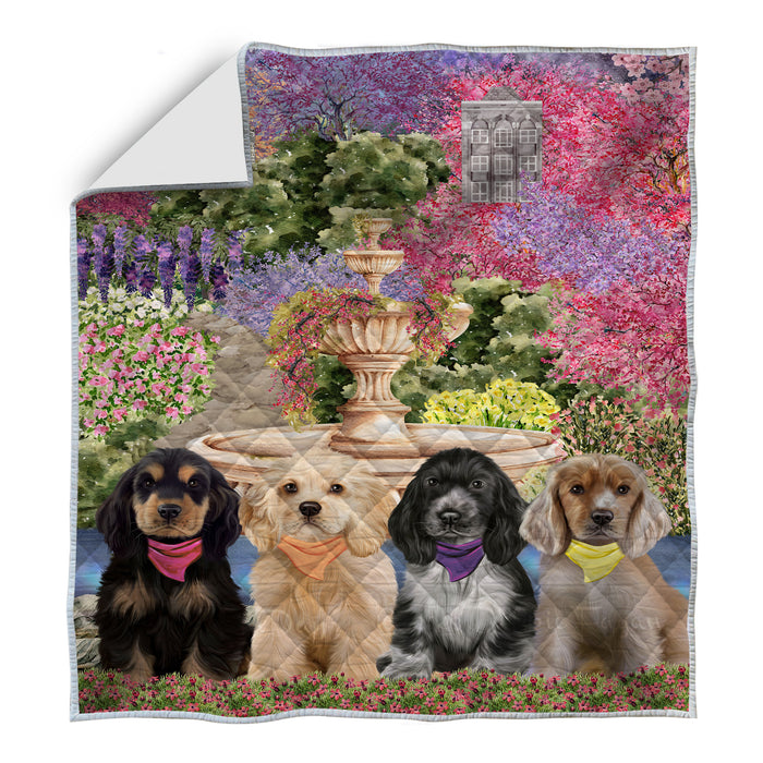 Cocker Spaniel Bedspread Quilt, Bedding Coverlet Quilted, Explore a Variety of Designs, Personalized, Custom, Dog Gift for Pet Lovers
