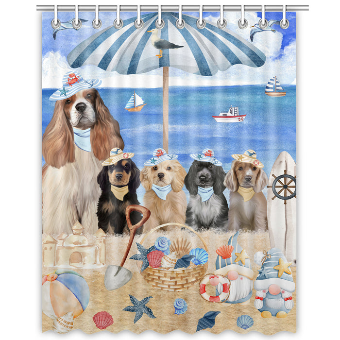 Cocker Spaniel Shower Curtain, Custom Bathtub Curtains with Hooks for Bathroom, Explore a Variety of Designs, Personalized, Gift for Pet and Dog Lovers