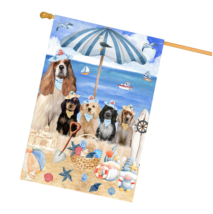 Cocker Spaniel Dogs House Flag, Double-Sided Home Outside Yard Decor, Explore a Variety of Designs, Custom, Weather Resistant, Personalized, Gift for Dog and Pet Lovers