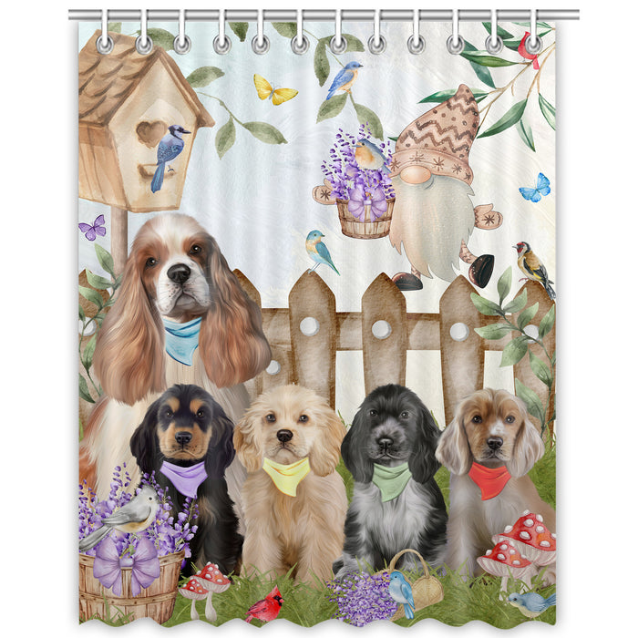 Cocker Spaniel Shower Curtain, Explore a Variety of Custom Designs, Personalized, Waterproof Bathtub Curtains with Hooks for Bathroom, Gift for Dog and Pet Lovers