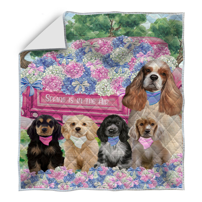 Cocker Spaniel Quilt: Explore a Variety of Bedding Designs, Custom, Personalized, Bedspread Coverlet Quilted, Gift for Dog and Pet Lovers