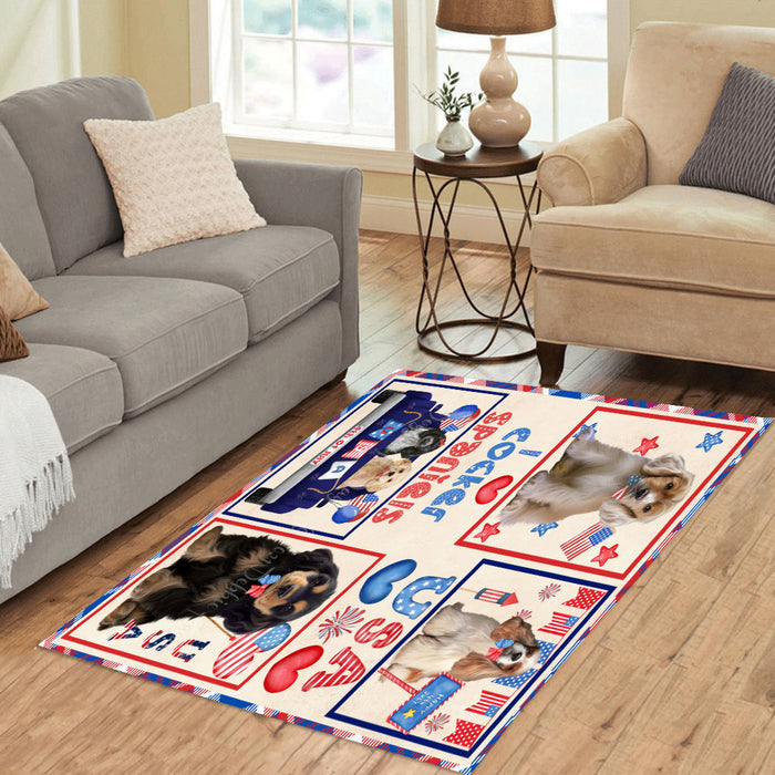 4th of July Independence Day I Love USA Cocker Spaniel Dogs Area Rug - Ultra Soft Cute Pet Printed Unique Style Floor Living Room Carpet Decorative Rug for Indoor Gift for Pet Lovers
