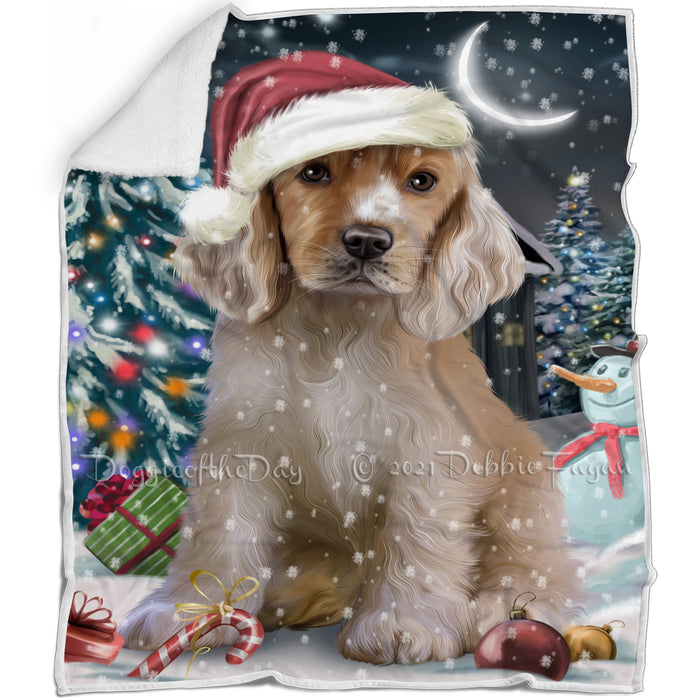 Have a Holly Jolly Cocker spaniel Dog Christmas Blanket BLNKT81588