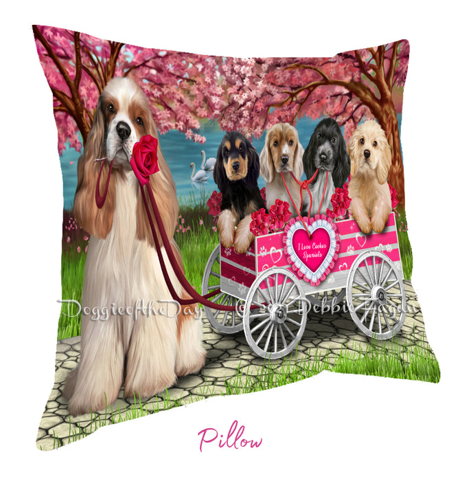 Mother's Day Gift Basket Cocker Spaniel Dogs Blanket, Pillow, Coasters, Magnet, Coffee Mug and Ornament