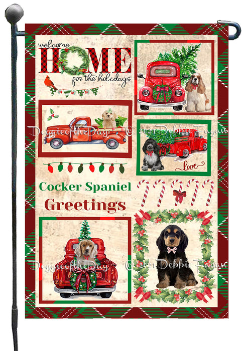Welcome Home for Christmas Holidays Cocker Spaniel Dogs Garden Flag GFLG67000