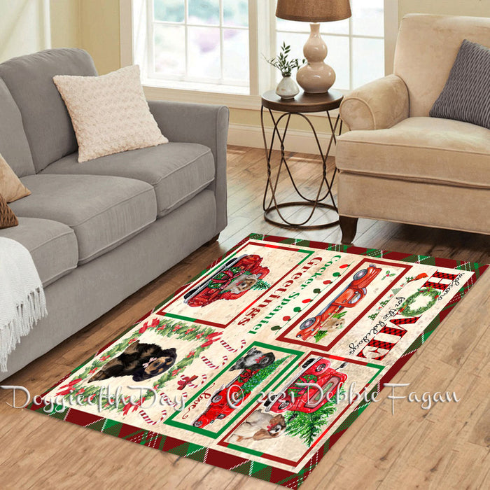 Welcome Home for Christmas Holidays Cocker Spaniel Dogs Polyester Living Room Carpet Area Rug ARUG64850