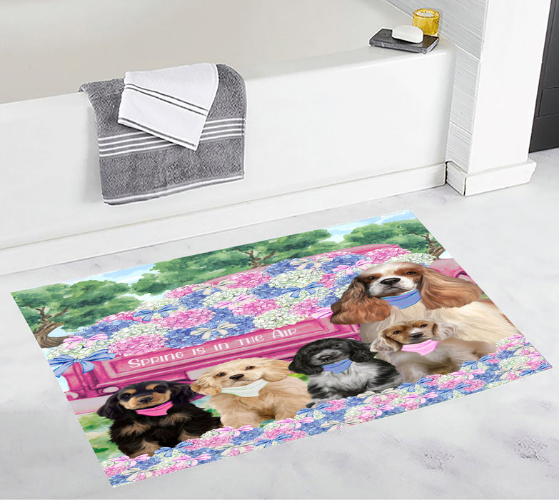 Cocker Spaniel Custom Bath Mat, Explore a Variety of Personalized Designs, Anti-Slip Bathroom Pet Rug Mats, Dog Lover's Gifts