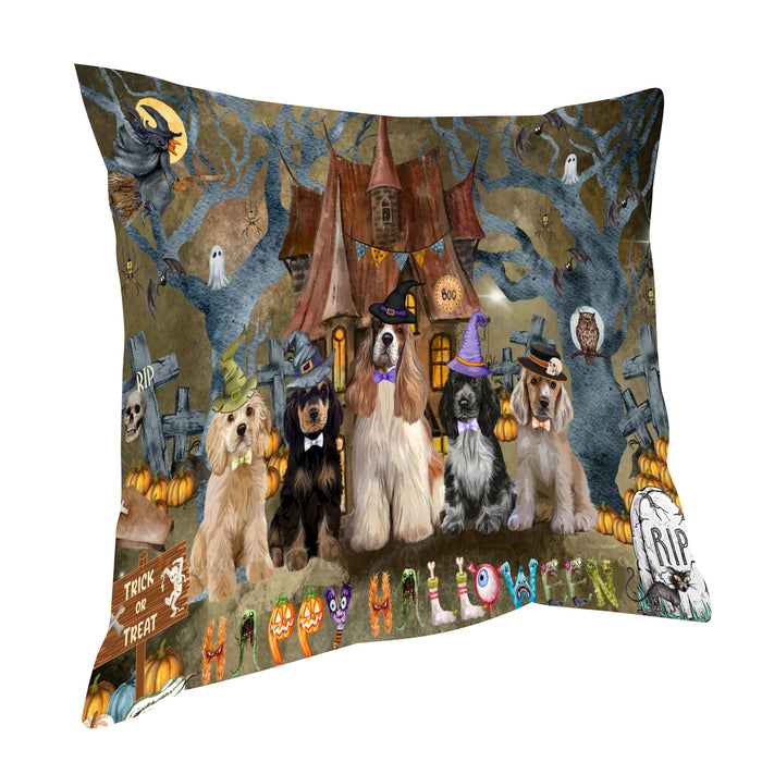 Cocker Spaniel Pillow: Explore a Variety of Designs, Custom, Personalized, Pet Cushion for Sofa Couch Bed, Halloween Gift for Dog Lovers