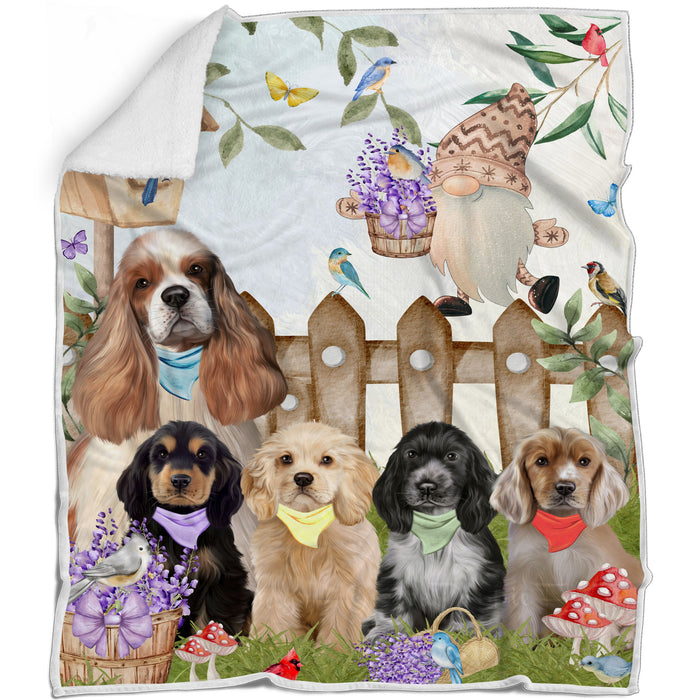 Cocker Spaniel Bed Blanket, Explore a Variety of Designs, Custom, Soft and Cozy, Personalized, Throw Woven, Fleece and Sherpa, Gift for Pet and Dog Lovers