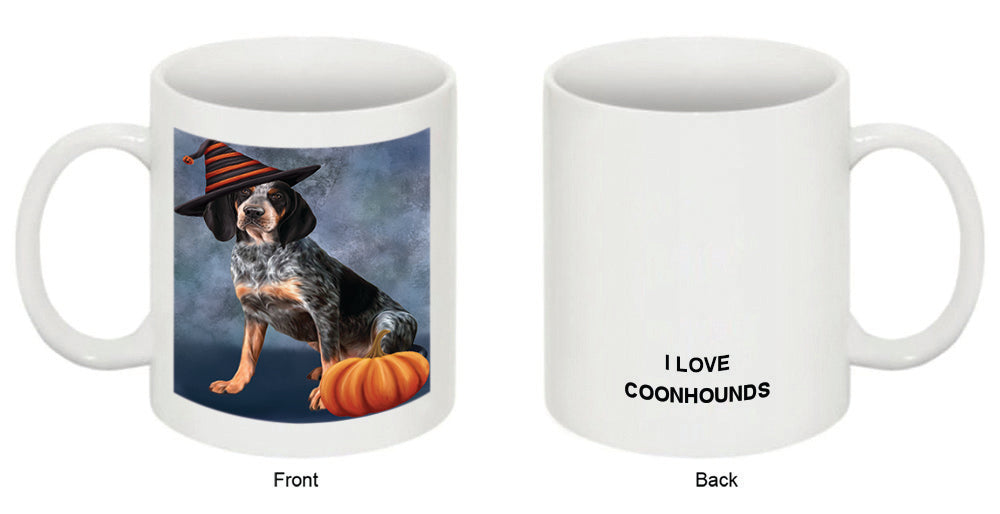 Happy Halloween Coonhound Dog Wearing Witch Hat with Pumpkin Coffee Mug MUG50292