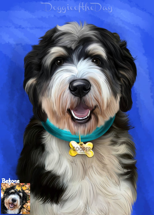 Digital Painting PERSONALIZED Caricature PET PORTRAIT! Custom Pet Dog or Cat Art