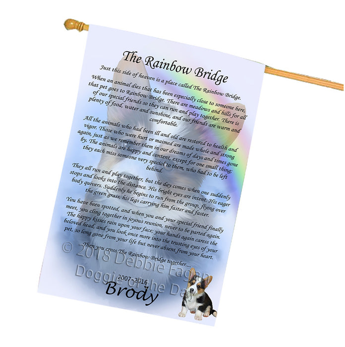 Rainbow Bridge Corgi Dog House Flag FLG56302