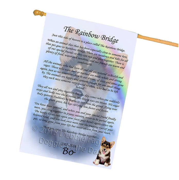 Rainbow Bridge Corgi Dog House Flag FLG56303