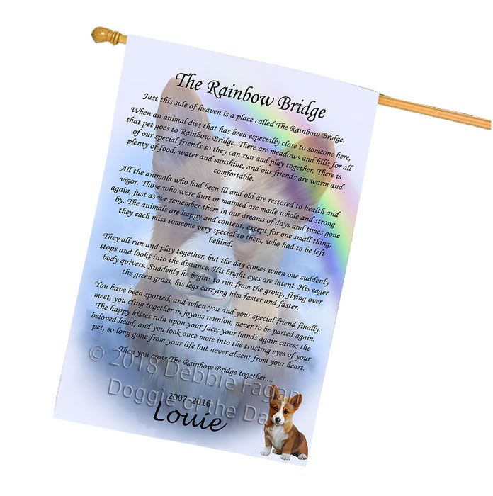 Rainbow Bridge Corgi Dog House Flag FLG56304